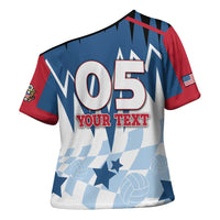 Custom USA Volleyball Cross Shoulder Shirt Bump Set Spike Repeat