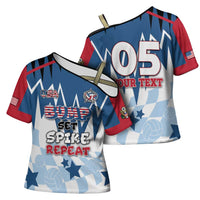 Custom USA Volleyball Cross Shoulder Shirt Bump Set Spike Repeat