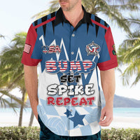 Custom USA Volleyball Hawaiian Shirt Bump Set Spike Repeat