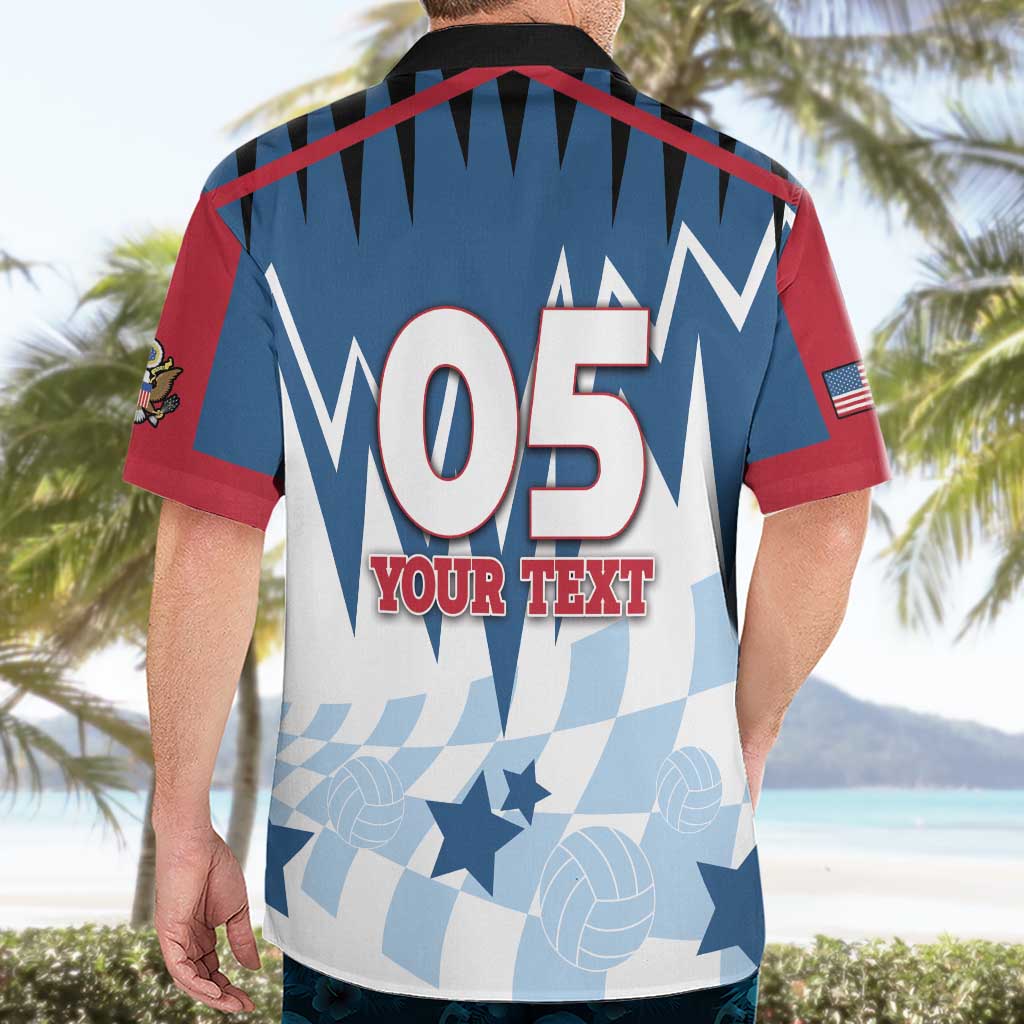 Custom USA Volleyball Hawaiian Shirt Bump Set Spike Repeat