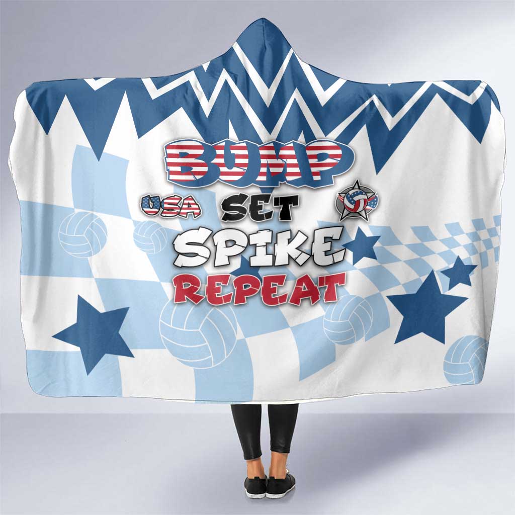 USA Volleyball Hooded Blanket Bump Set Spike Repeat