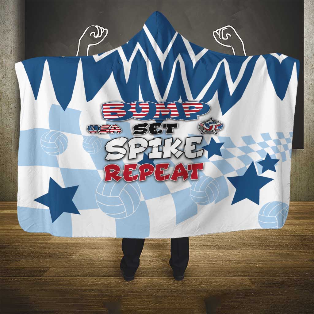 USA Volleyball Hooded Blanket Bump Set Spike Repeat