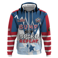 Custom USA Volleyball Hoodie Bump Set Spike Repeat
