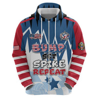 Custom USA Volleyball Hoodie Bump Set Spike Repeat