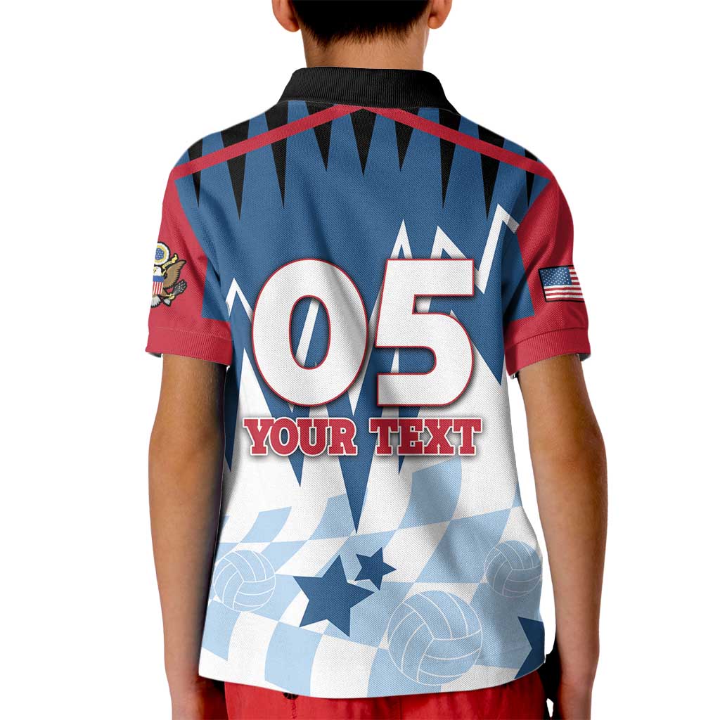 Custom USA Volleyball Kid Polo Shirt Bump Set Spike Repeat