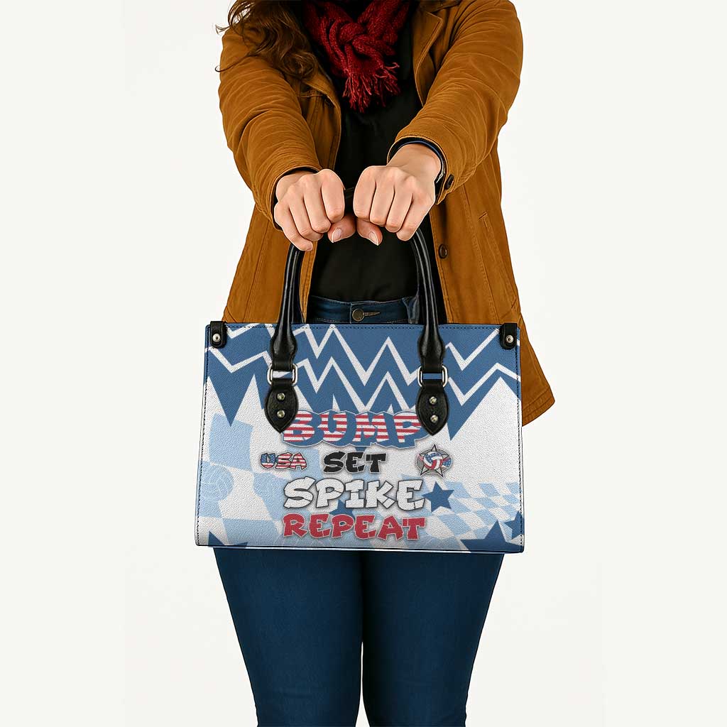 USA Volleyball Leather Bag Bump Set Spike Repeat