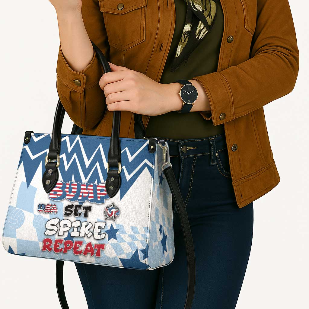 USA Volleyball Leather Bag Bump Set Spike Repeat
