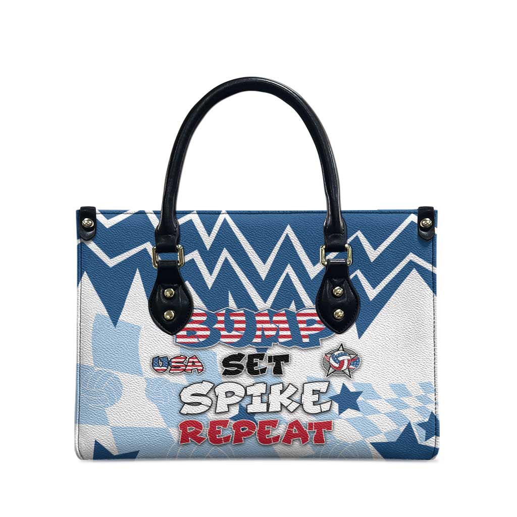 USA Volleyball Leather Bag Bump Set Spike Repeat