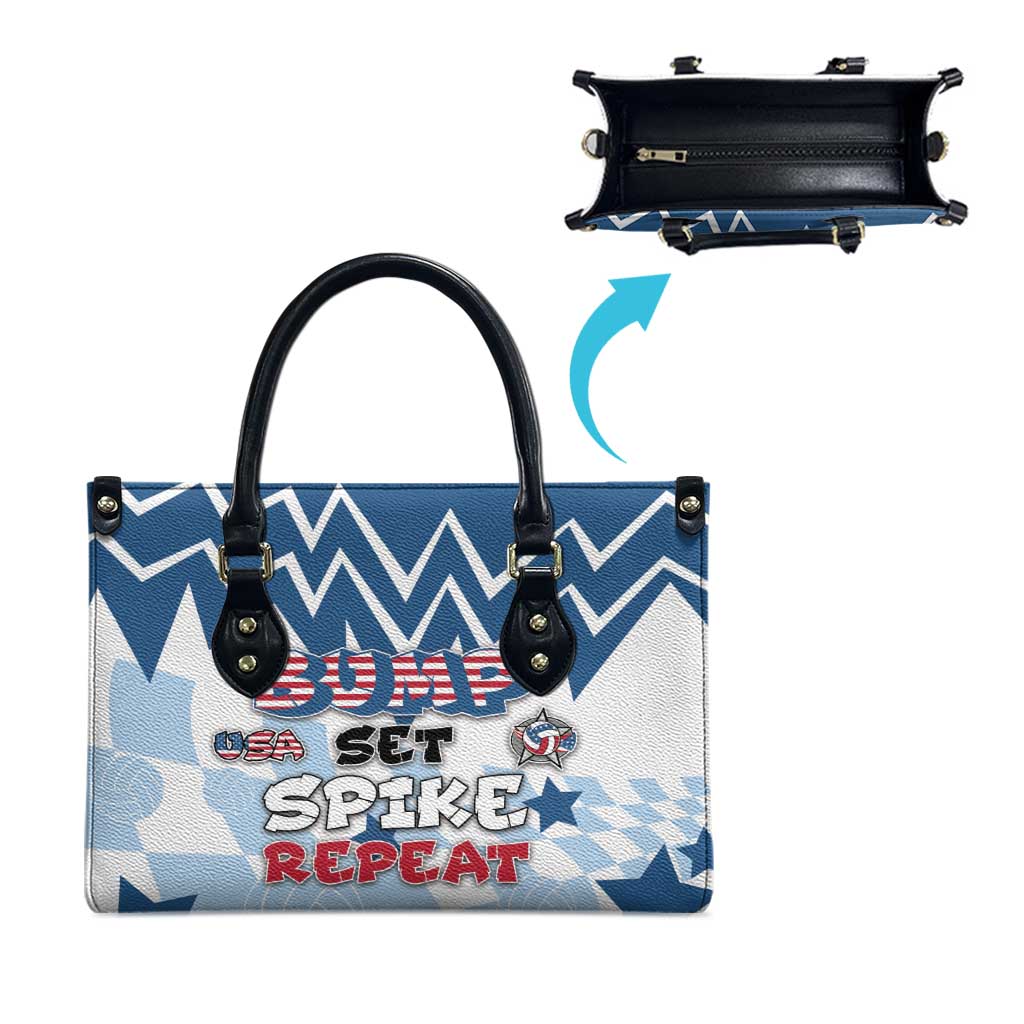 USA Volleyball Leather Bag Bump Set Spike Repeat