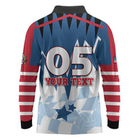 Custom USA Volleyball Long Sleeve Polo Shirt Bump Set Spike Repeat