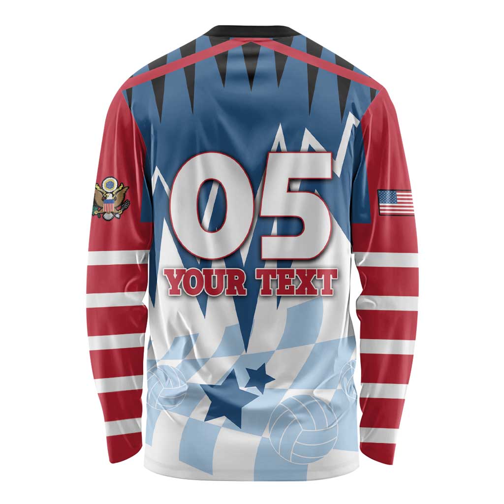 Custom USA Volleyball Long Sleeve Shirt Bump Set Spike Repeat