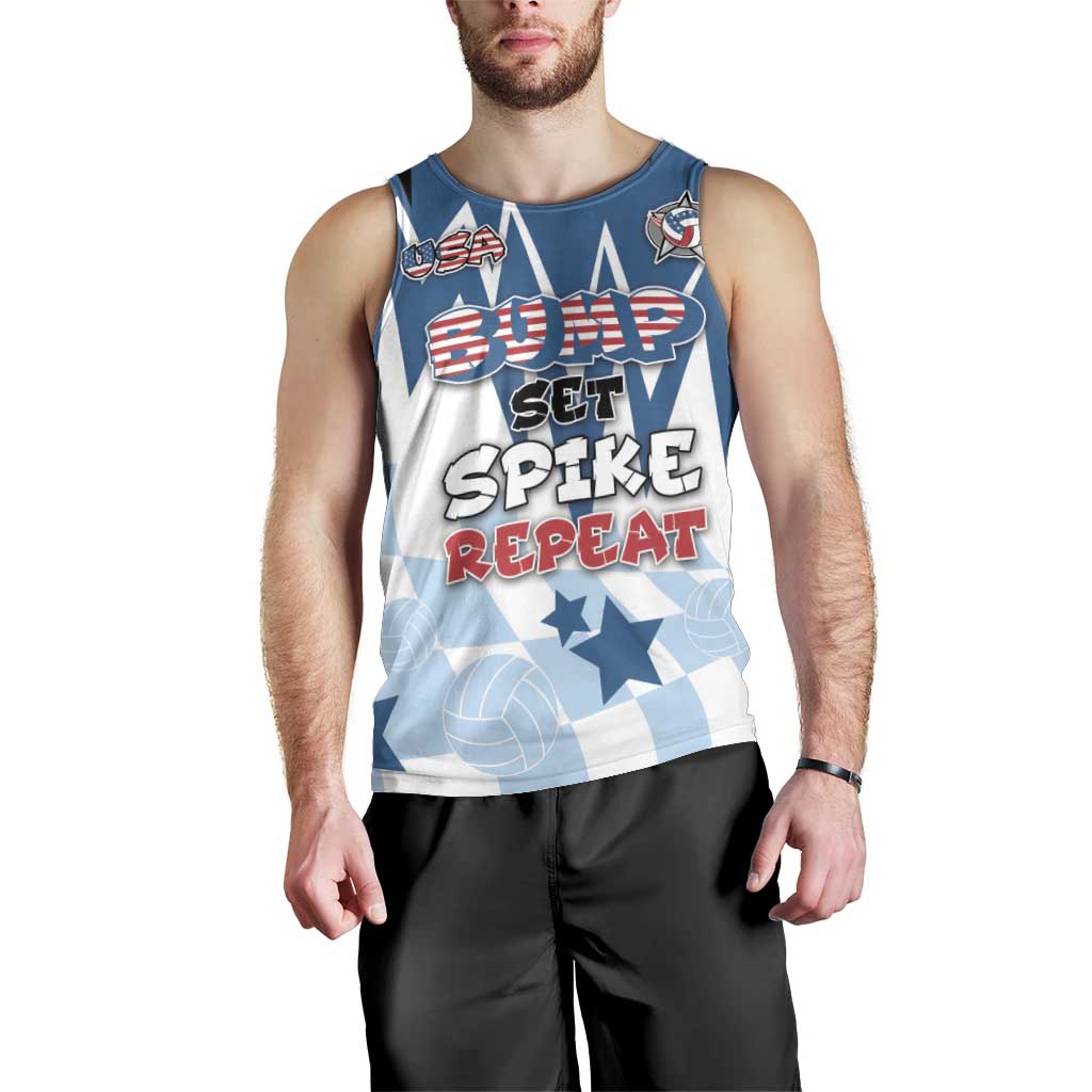 Custom USA Volleyball Men Tank Top Bump Set Spike Repeat