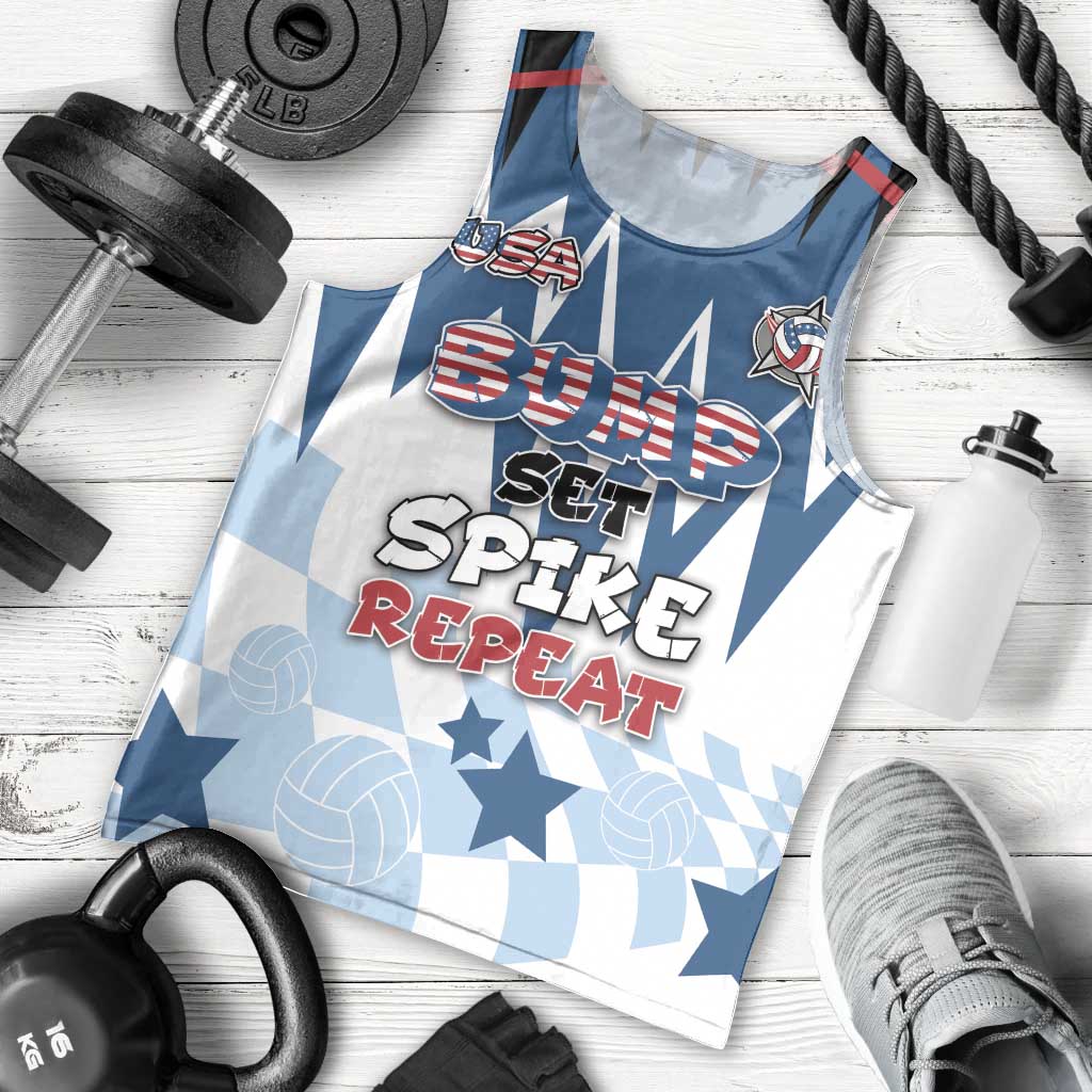 Custom USA Volleyball Men Tank Top Bump Set Spike Repeat