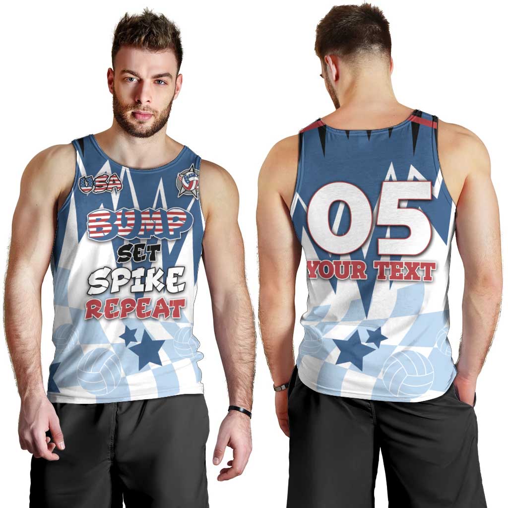 Custom USA Volleyball Men Tank Top Bump Set Spike Repeat