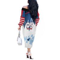 Custom USA Volleyball Off The Shoulder Long Sleeve Dress Bump Set Spike Repeat