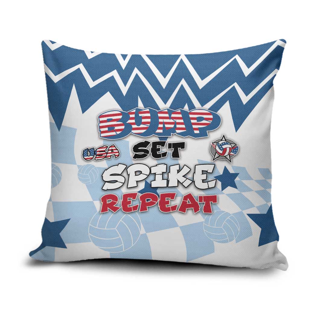 USA Volleyball Pillow Cover Bump Set Spike Repeat
