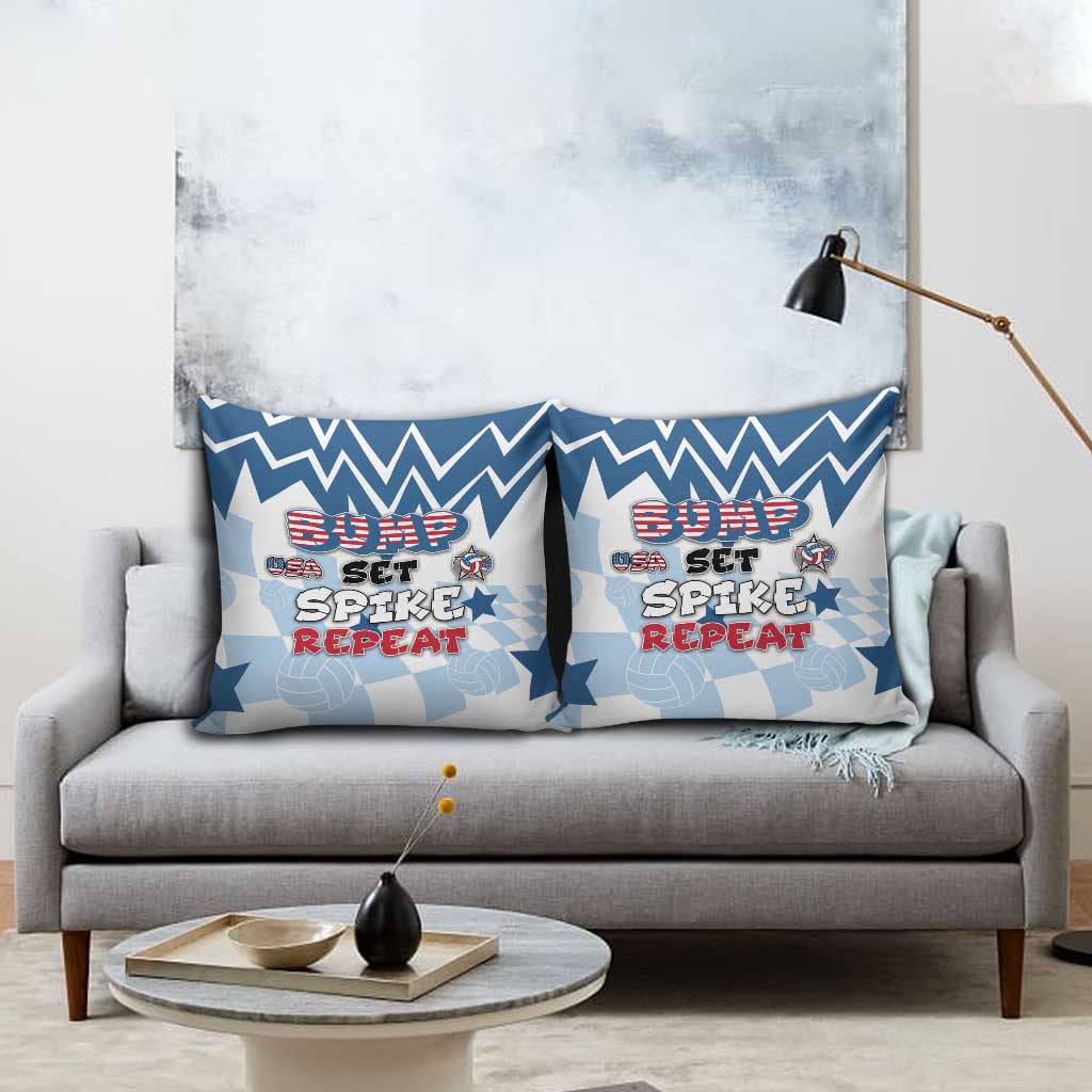 USA Volleyball Pillow Cover Bump Set Spike Repeat