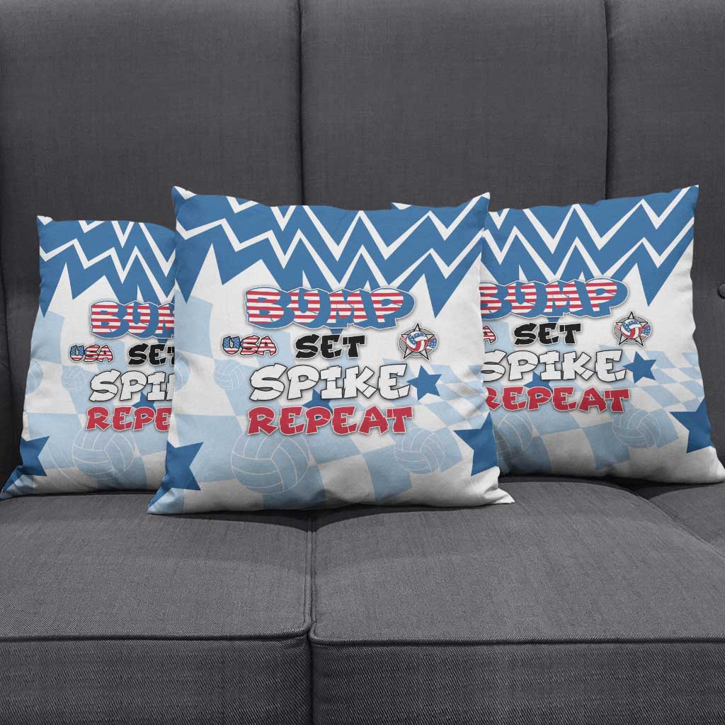 USA Volleyball Pillow Cover Bump Set Spike Repeat