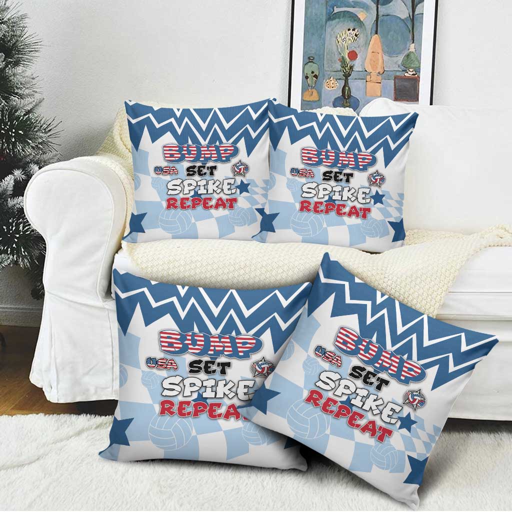 USA Volleyball Pillow Cover Bump Set Spike Repeat