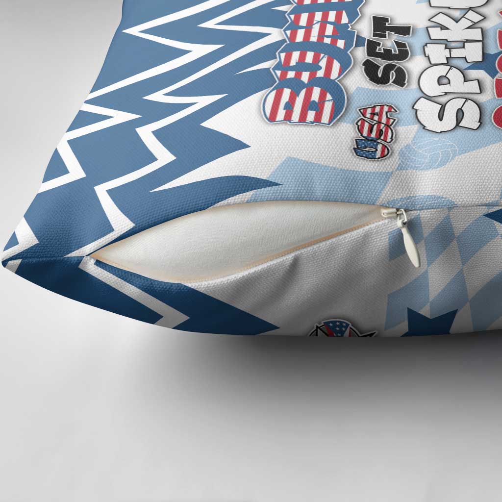 USA Volleyball Pillow Cover Bump Set Spike Repeat