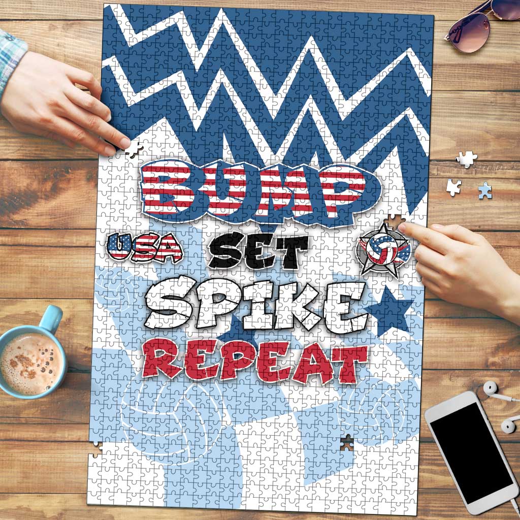 USA Volleyball Puzzle Bump Set Spike Repeat