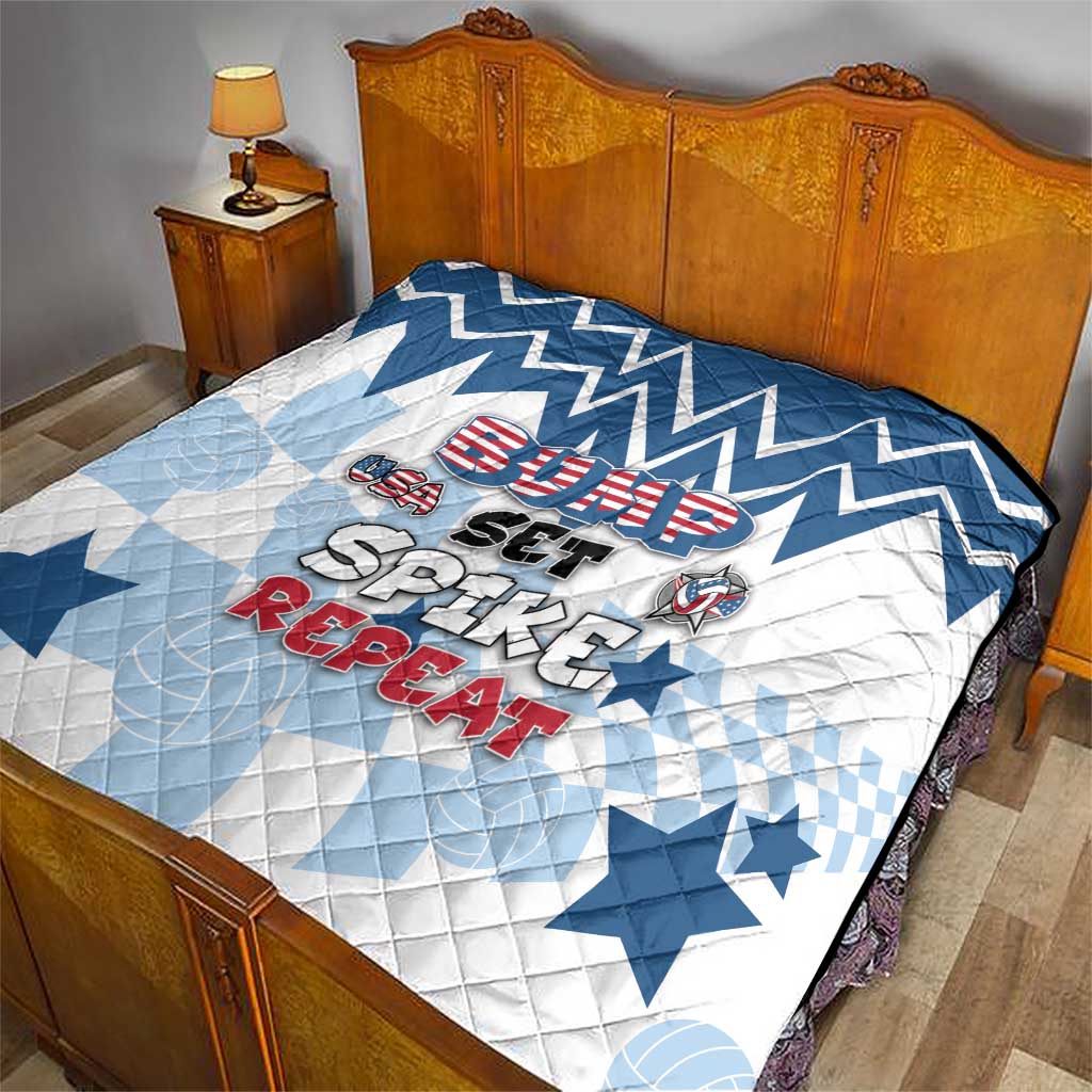 USA Volleyball Quilt Bump Set Spike Repeat