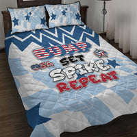USA Volleyball Quilt Bed Set Bump Set Spike Repeat