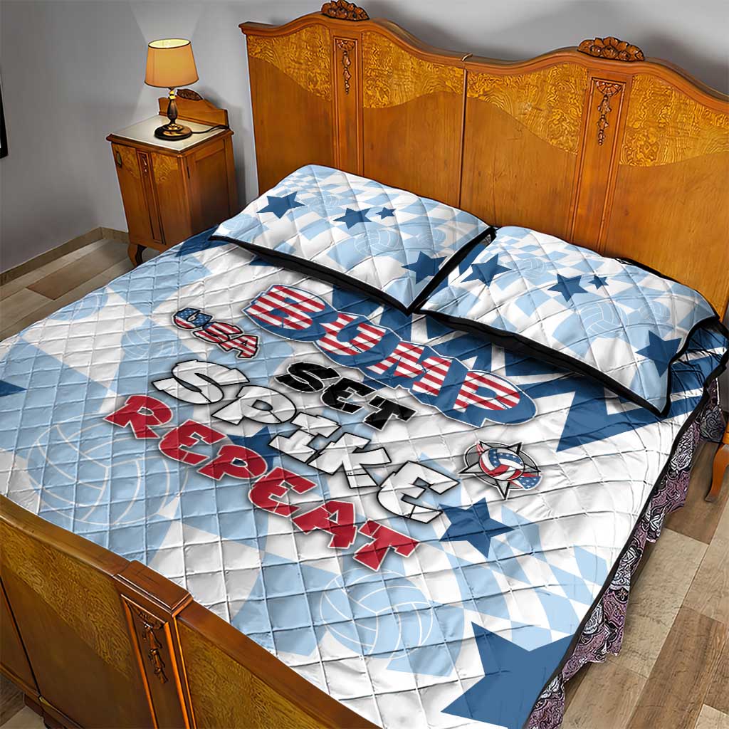 USA Volleyball Quilt Bed Set Bump Set Spike Repeat