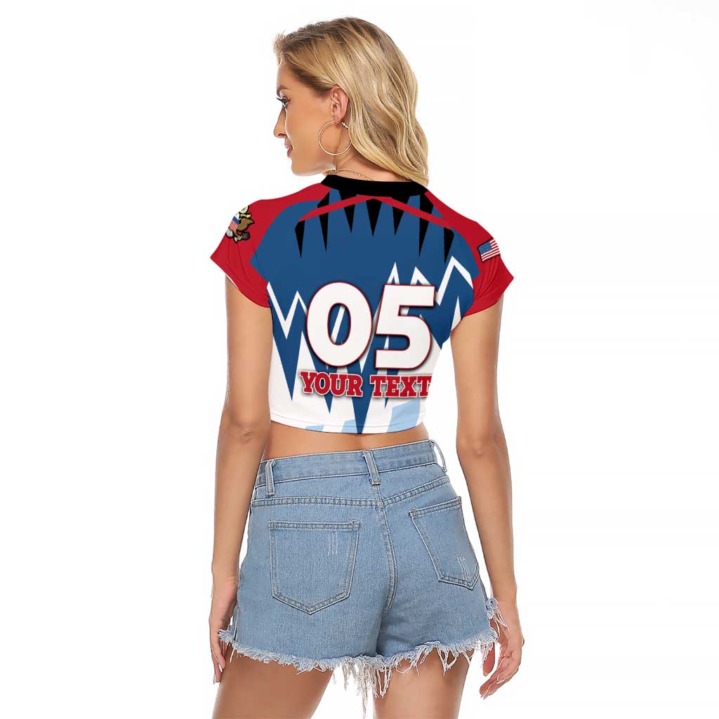 Custom USA Volleyball Raglan Cropped T Shirt Bump Set Spike Repeat