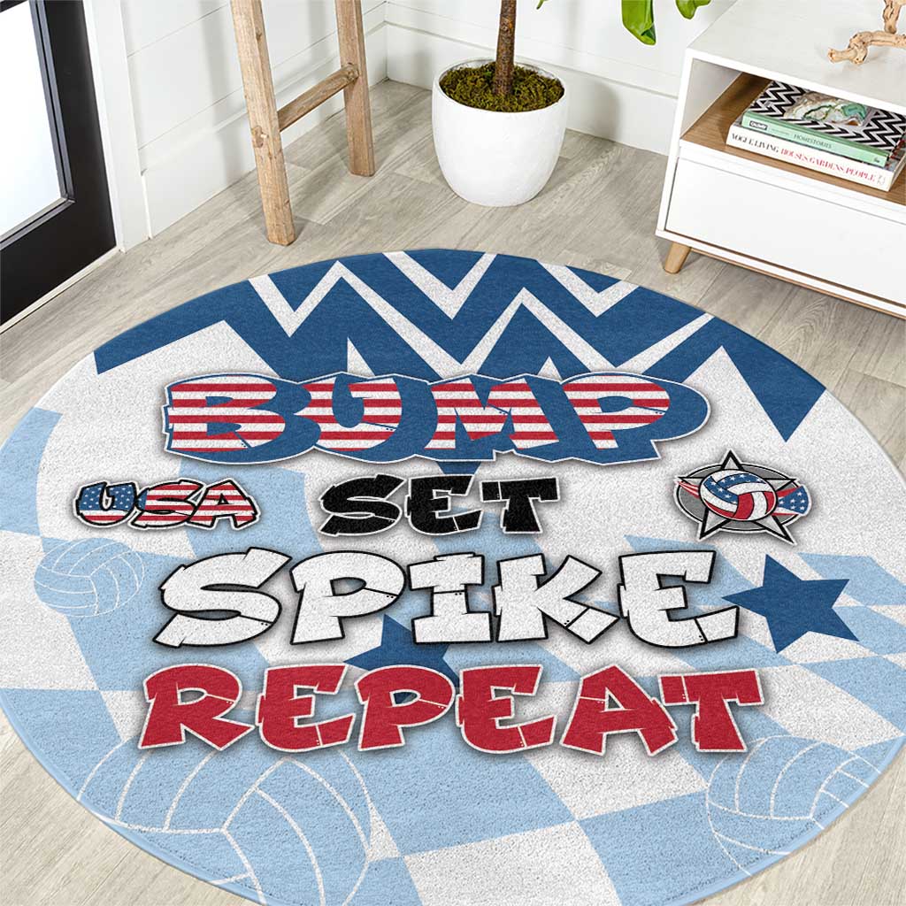 USA Volleyball Round Carpet Bump Set Spike Repeat