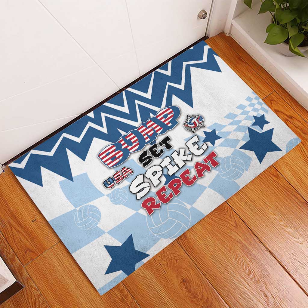 USA Volleyball Rubber Doormat Bump Set Spike Repeat