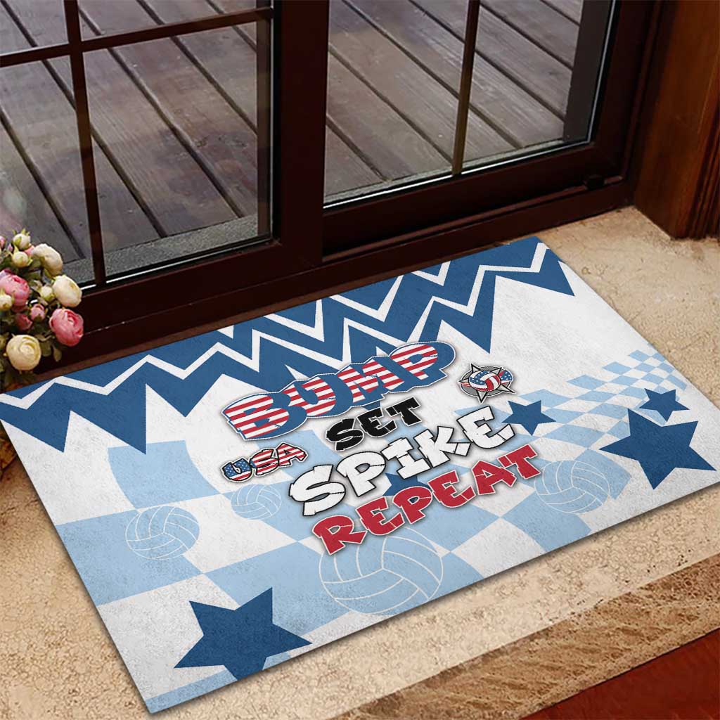 USA Volleyball Rubber Doormat Bump Set Spike Repeat