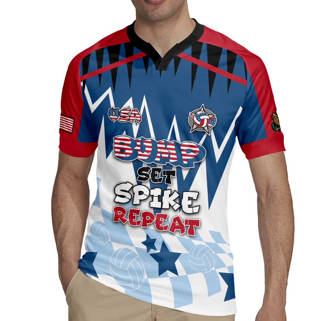 Custom USA Volleyball Rugby Jersey Bump Set Spike Repeat