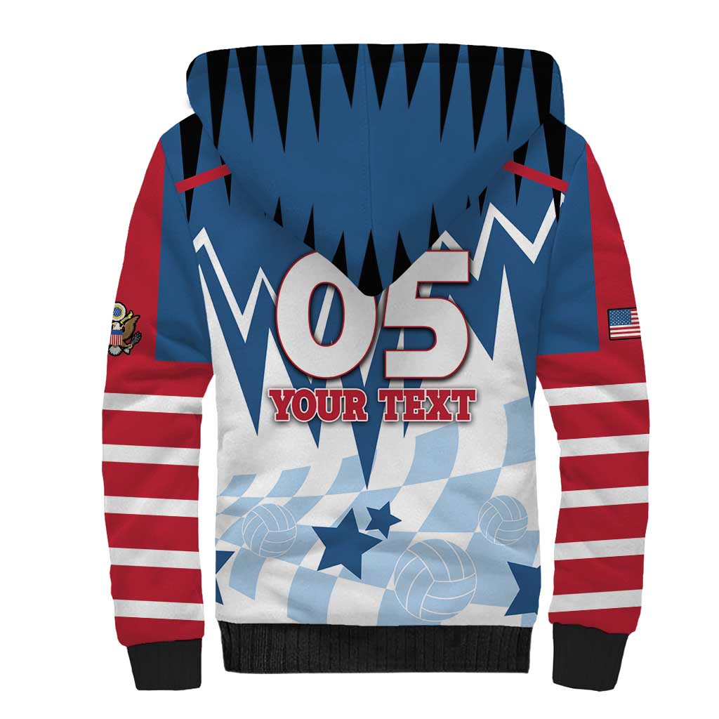 Custom USA Volleyball Sherpa Hoodie Bump Set Spike Repeat