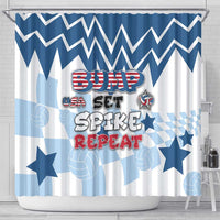 USA Volleyball Shower Curtain Bump Set Spike Repeat