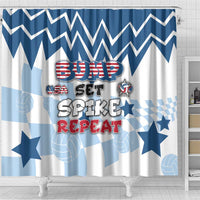 USA Volleyball Shower Curtain Bump Set Spike Repeat