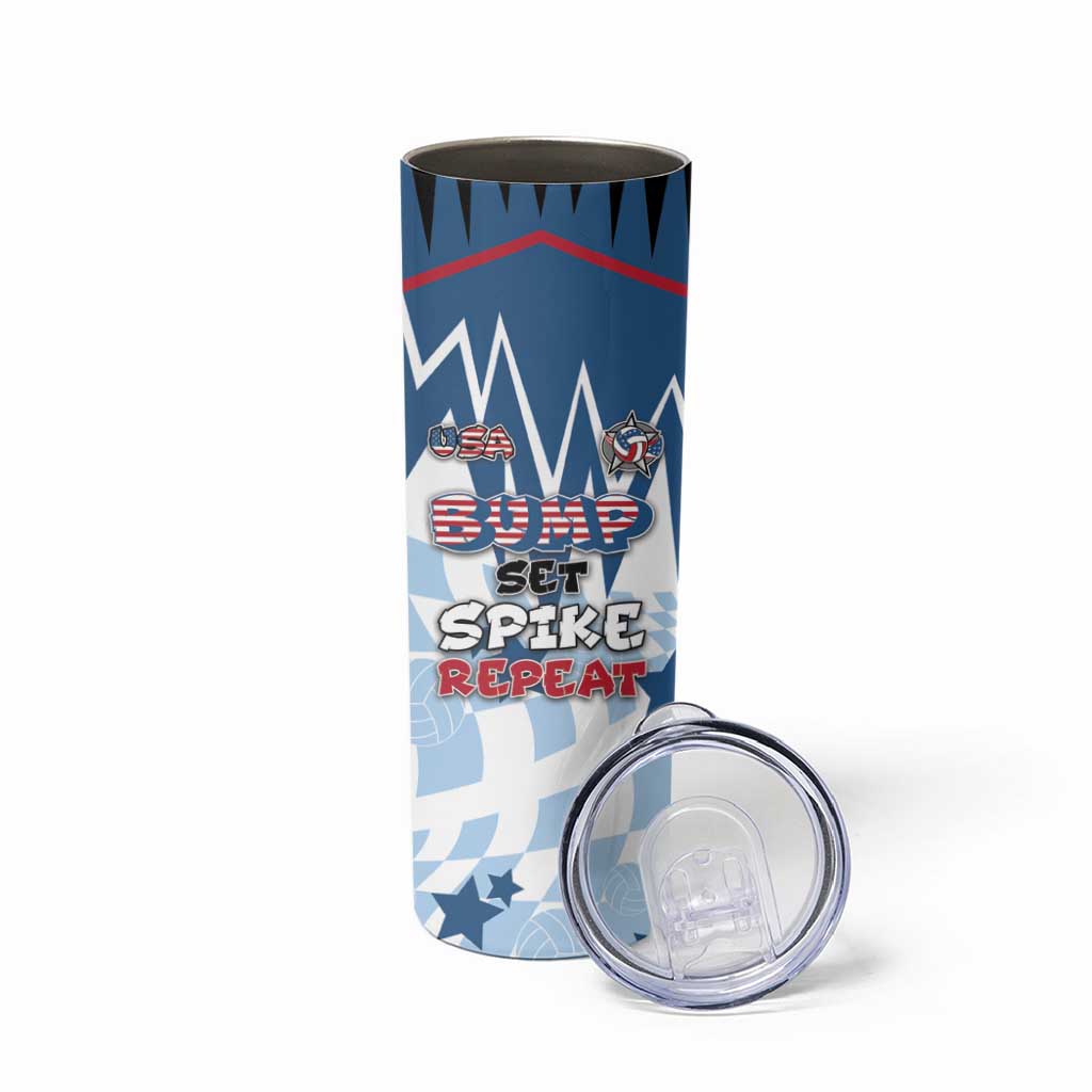 Custom USA Volleyball Skinny Tumbler Bump Set Spike Repeat