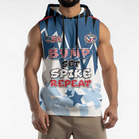 Custom USA Volleyball Sleeveless Hoodie Bump Set Spike Repeat