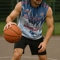 Custom USA Volleyball Sleeveless Hoodie Bump Set Spike Repeat