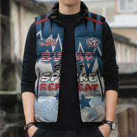Custom USA Volleyball Sleeveless Puffer Jacket Bump Set Spike Repeat