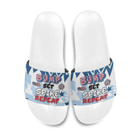 USA Volleyball Slide Sandals Bump Set Spike Repeat