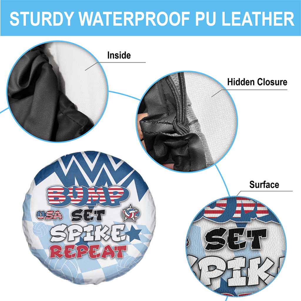 USA Volleyball Spare Tire Cover Bump Set Spike Repeat