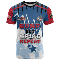 Custom USA Volleyball T Shirt Bump Set Spike Repeat