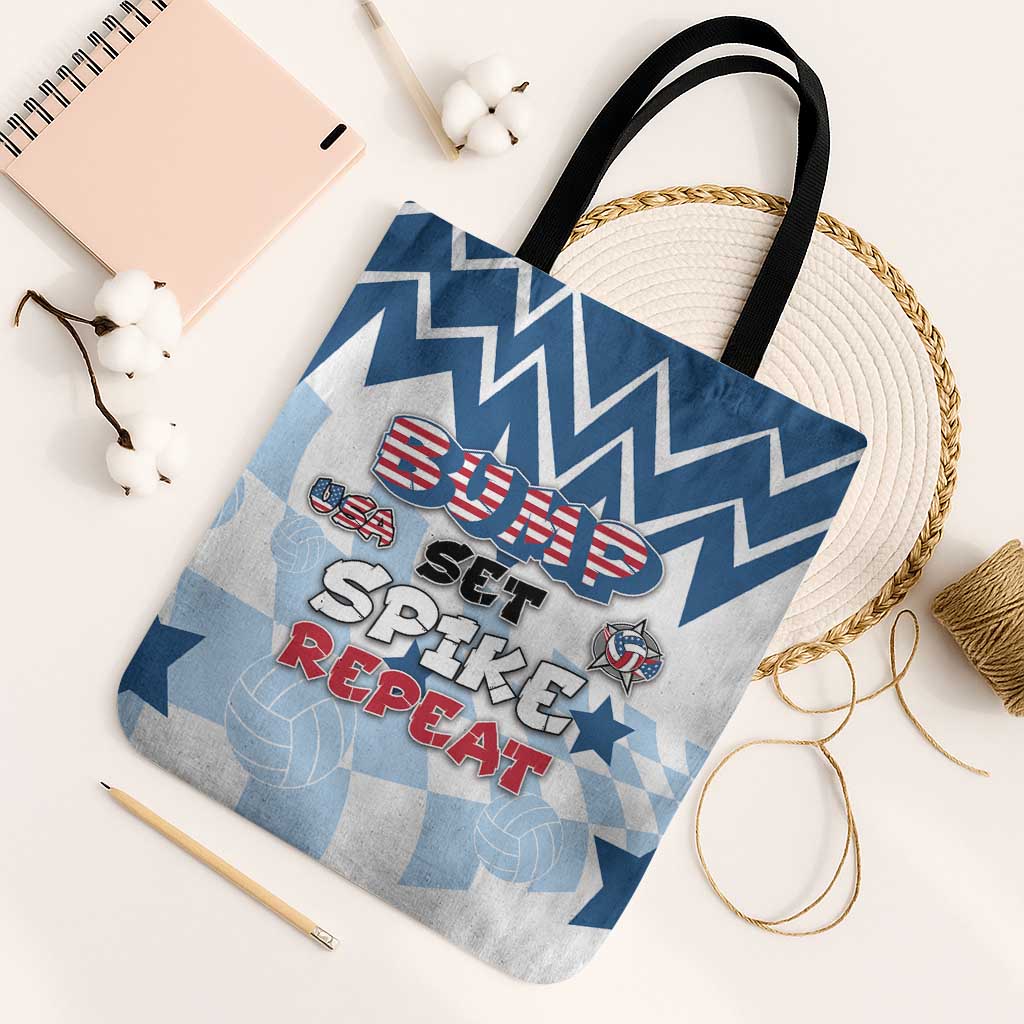 USA Volleyball Tote Bag Bump Set Spike Repeat
