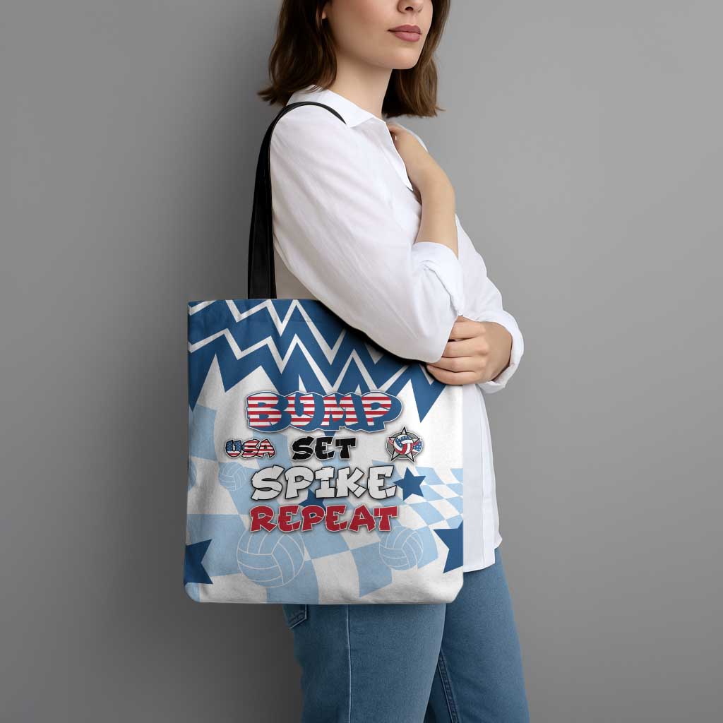 USA Volleyball Tote Bag Bump Set Spike Repeat