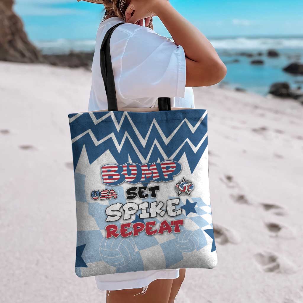 USA Volleyball Tote Bag Bump Set Spike Repeat