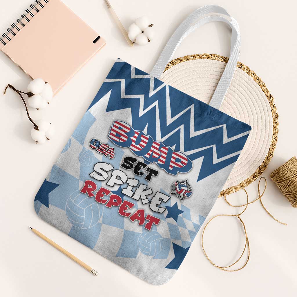 USA Volleyball Tote Bag Bump Set Spike Repeat