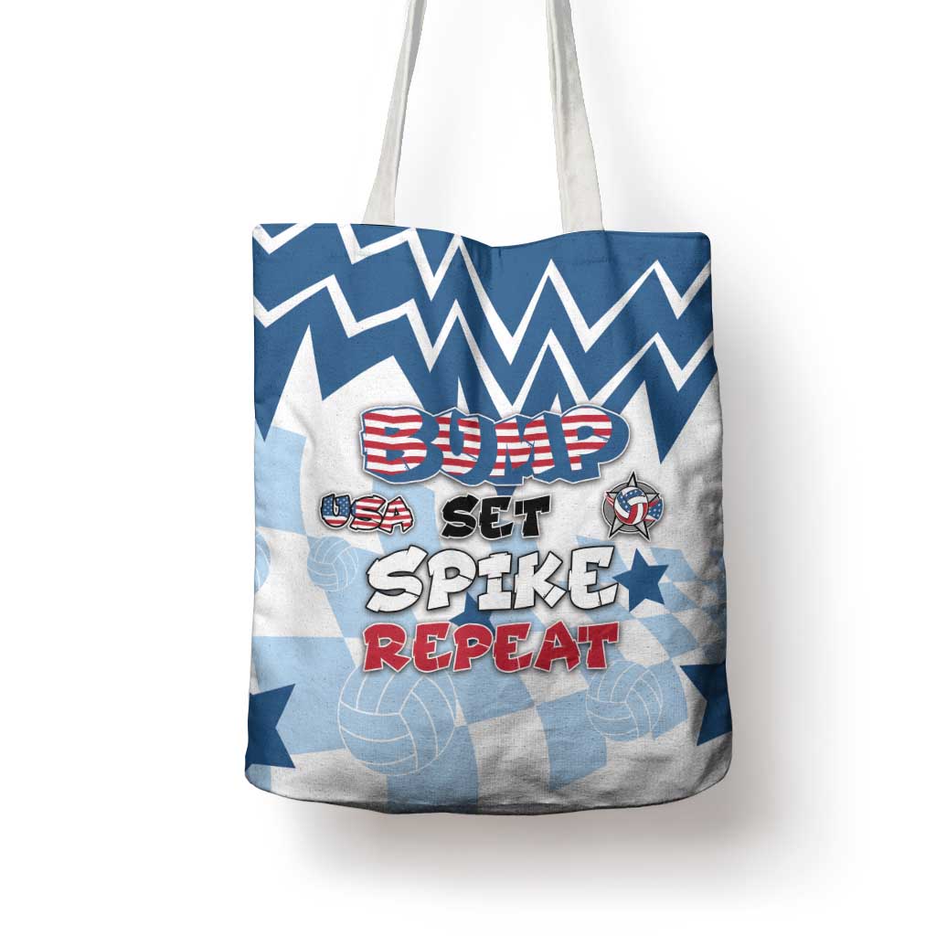 USA Volleyball Tote Bag Bump Set Spike Repeat
