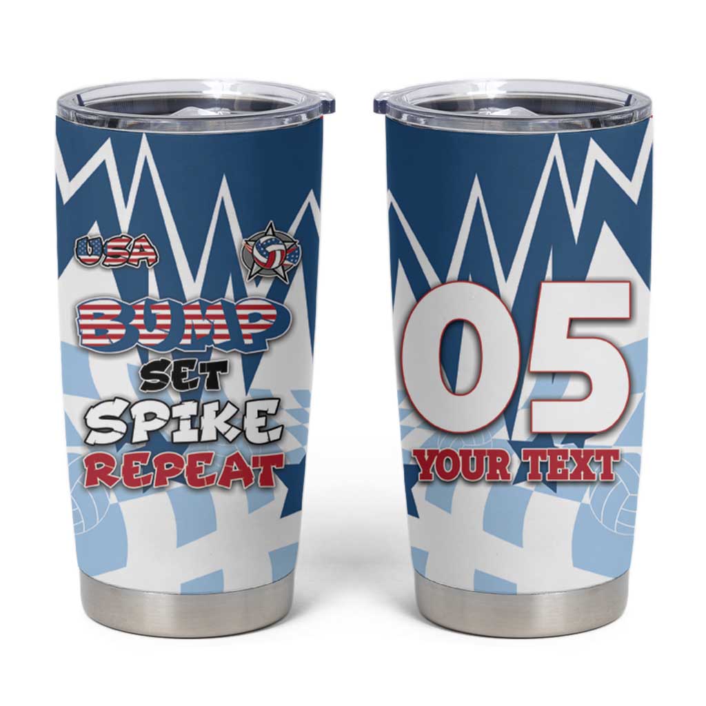 Custom USA Volleyball Tumbler Cup Bump Set Spike Repeat