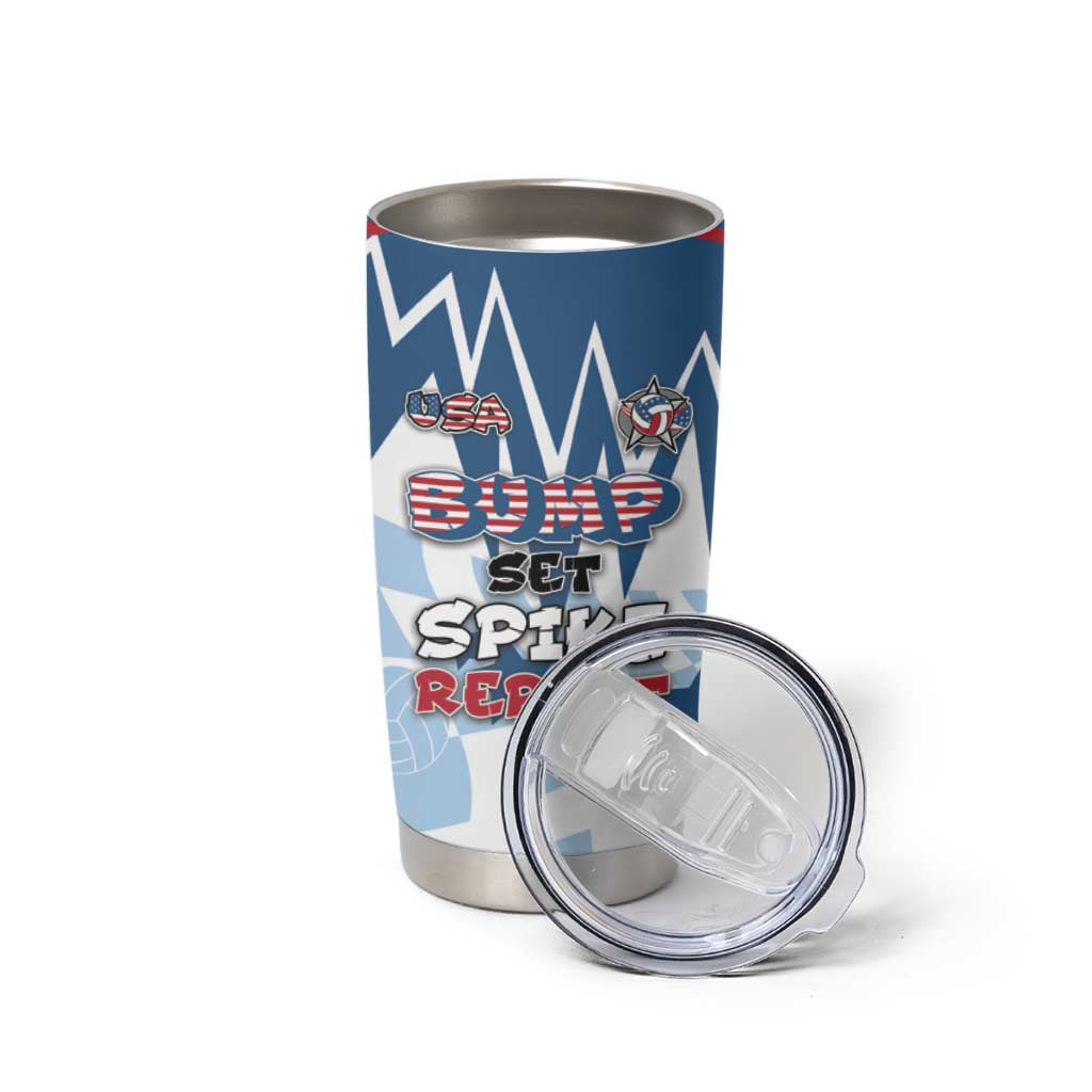 Custom USA Volleyball Tumbler Cup Bump Set Spike Repeat